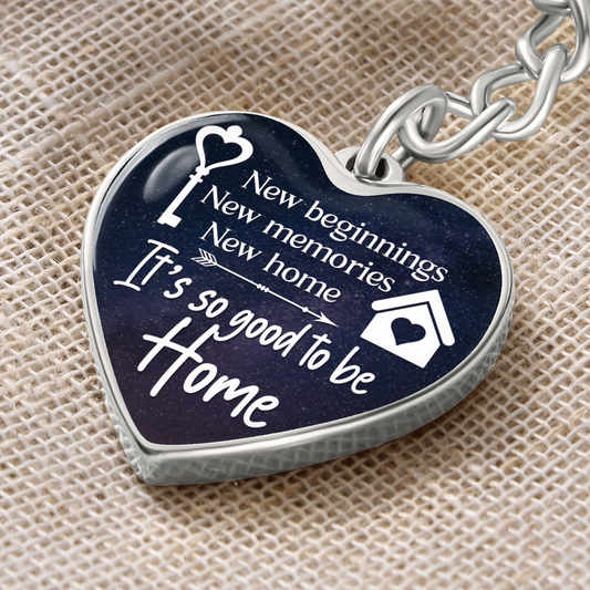 It's so Good to be Home - Graphic Heart Keychain