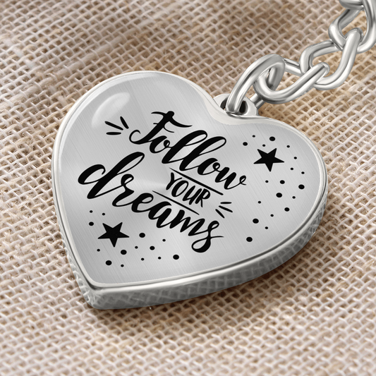 Follow Your Dreams - Graphic Heart Keychain