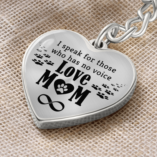 Love Mom - Graphic Heart Keychain