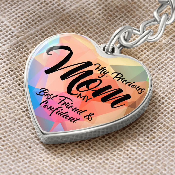 My Precious Mom - Graphic Heart Keychain