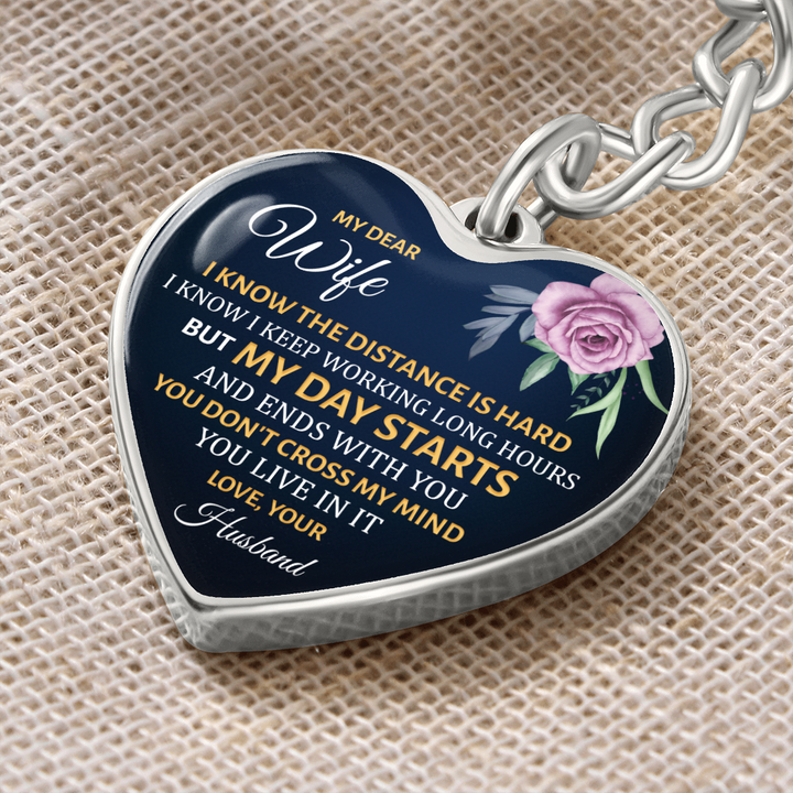 My Dear Wife - Graphic Heart Keychain