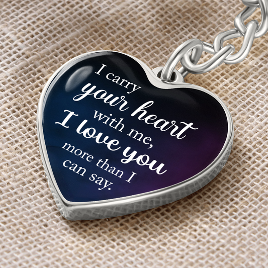 I Carry Your Heart - Graphic Heart Keychain