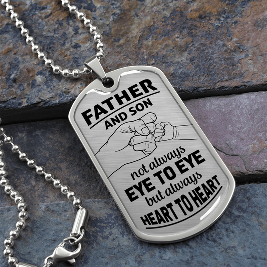 Father and Son - Graphical Dog Tag & Ball chain (steel)