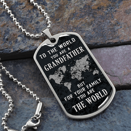 You are the World - Graphical Dog Tag & Ball chain (steel)