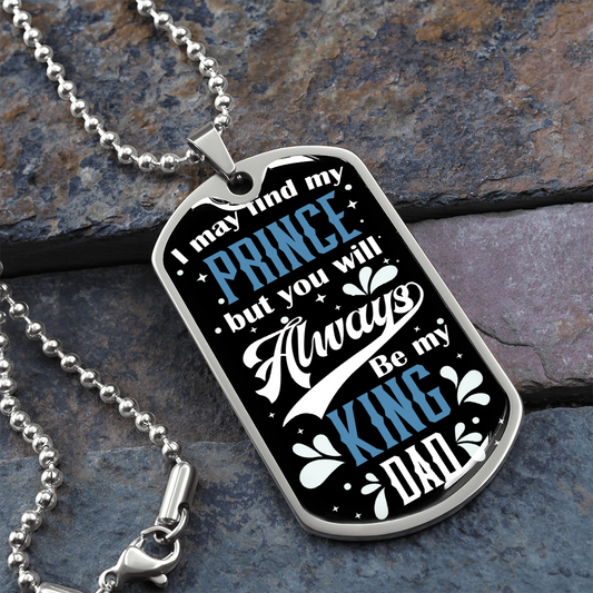 King DAD - Graphical Dog Tag & Ball chain (steel)