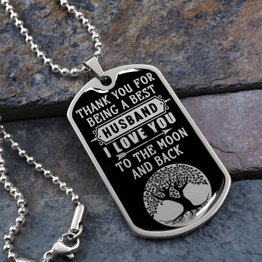 Best Husband - Graphical Dog Tag & Ball chain (steel)