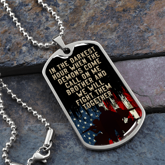 In the Darkest Hour - Graphical Dog Tag & Ball chain (steel)