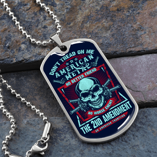 Don't Tread On Me - Graphical Dog Tag & Ball chain (steel)