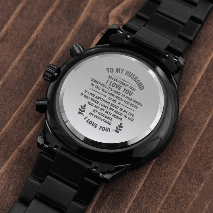 My Husband - Never Forget - Engraved Stainless Steel Watch