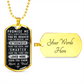 To Our Son - Promise Me - Dog Tag Military Ball Chain