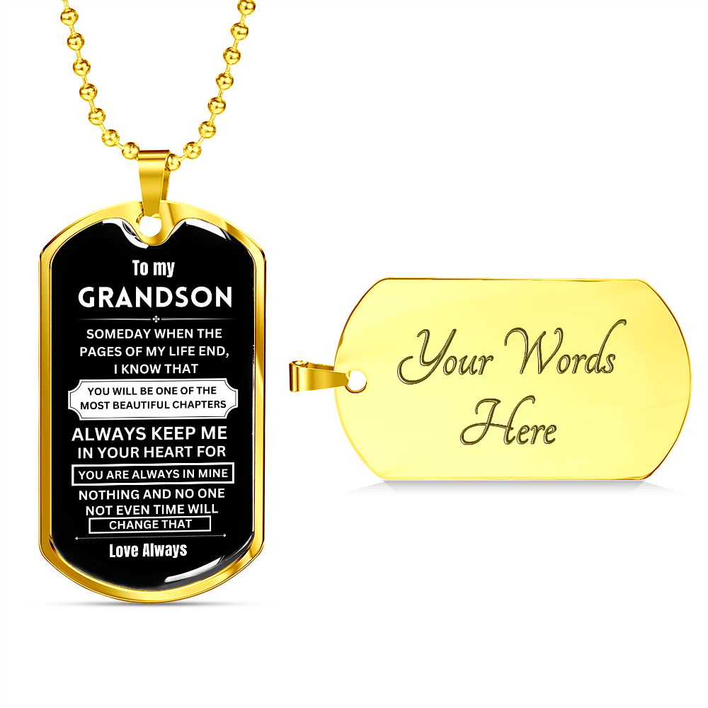 GrandSon - Most Beautiful Chapters - Graphical Dog Tag & Ball chain (steel)