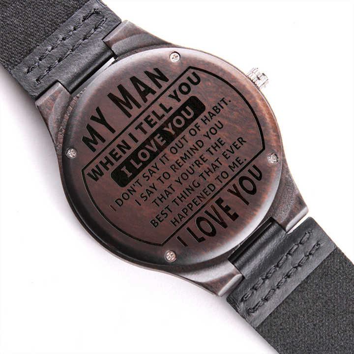My Man - Engraved Wooden Watch