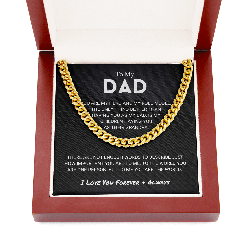 Dad - You Are The World - Cuban Link Chain