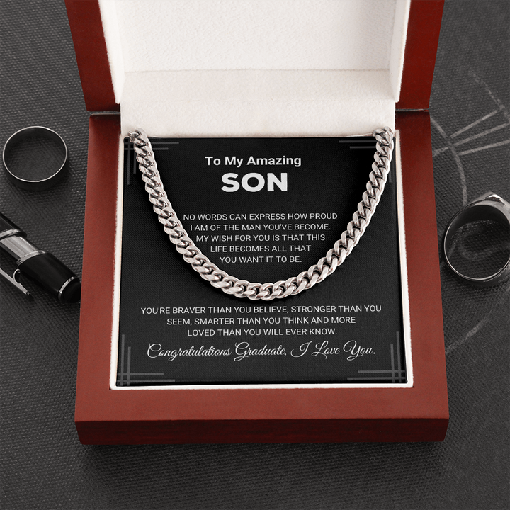 Son - Graduation Cuban Link Chain Gift