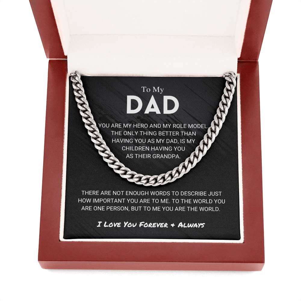 Dad - You Are The World - Cuban Link Chain