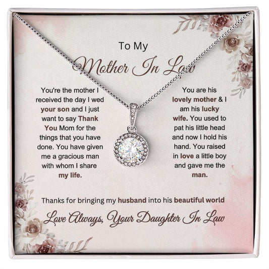 To My Mother In Law - Thank You - Eternal Hope Necklace