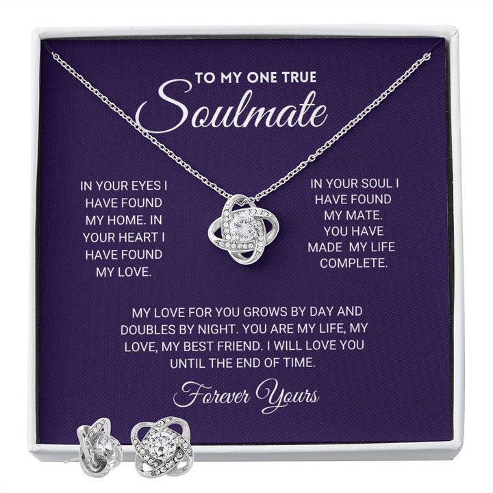 Soulmate - Until The End Of Time - Love Knot Necklace and Earring Set