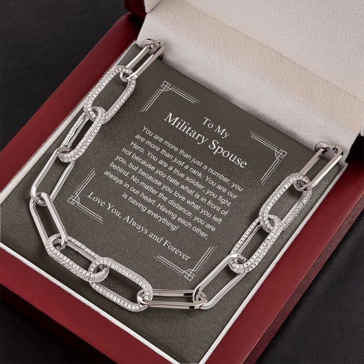 To My Military Spouse - Our Hero - Forever Linked Necklace