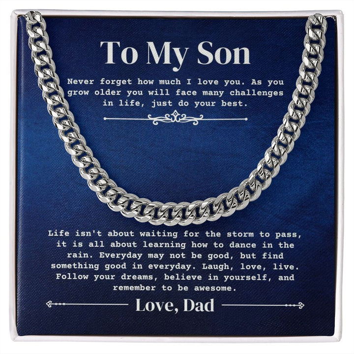 To My Son - Do Your Best - Cuban Link Chain