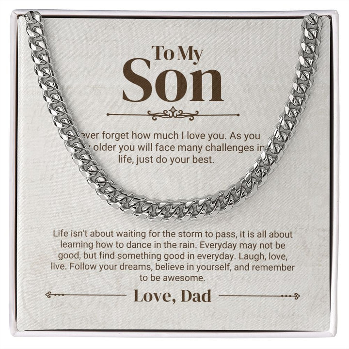 To My Son - Do Your Best - Cuban Link Chain