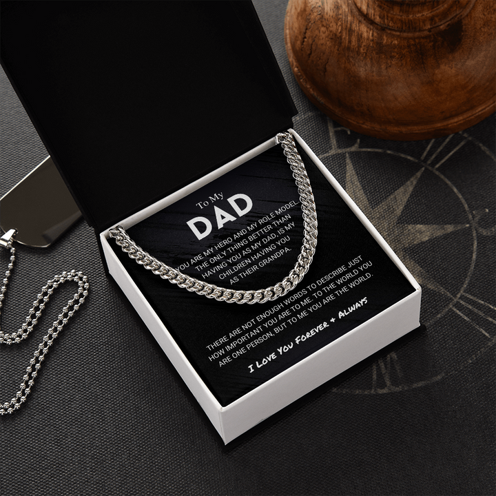 Dad - You Are The World - Cuban Link Chain