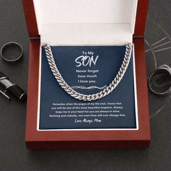 To My Son - Never Forget - Cuban Link Chain
