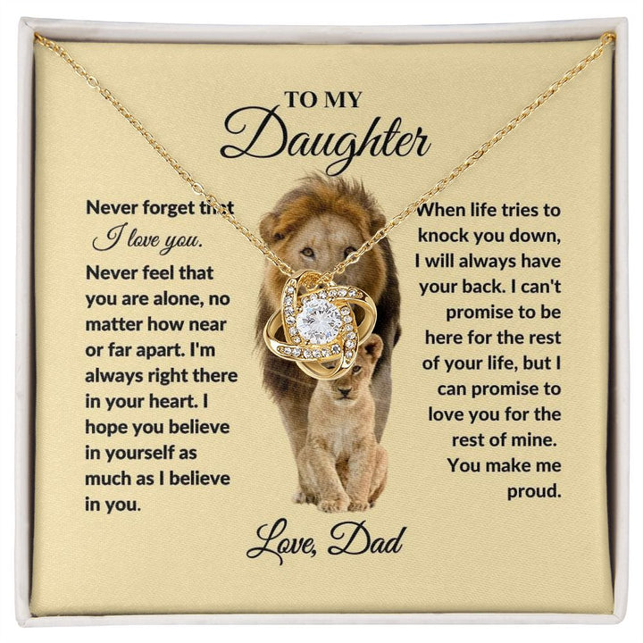 To My Daughter - Make Me Proud - Love Knot Necklace
