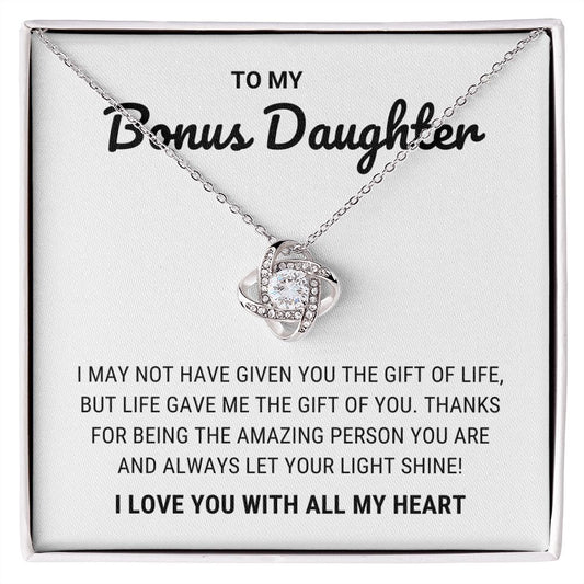Bonus Daughter - Let Your Light Shine - Love Knot Necklace