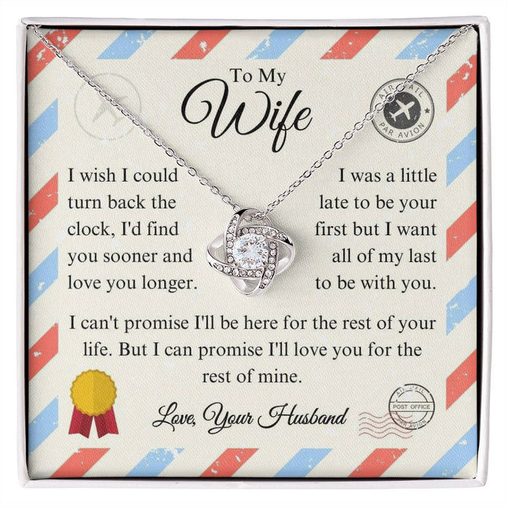 To My Wife - My Last - Love Knot Necklace