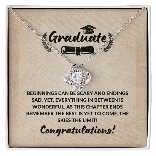 Graduate - Congratulations - Love Knot Necklace