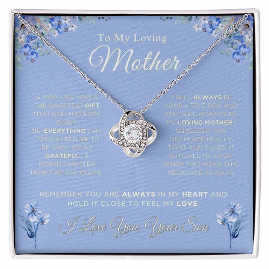 To My Loving Mother - The Sweetest Gift - Love Knot Necklace