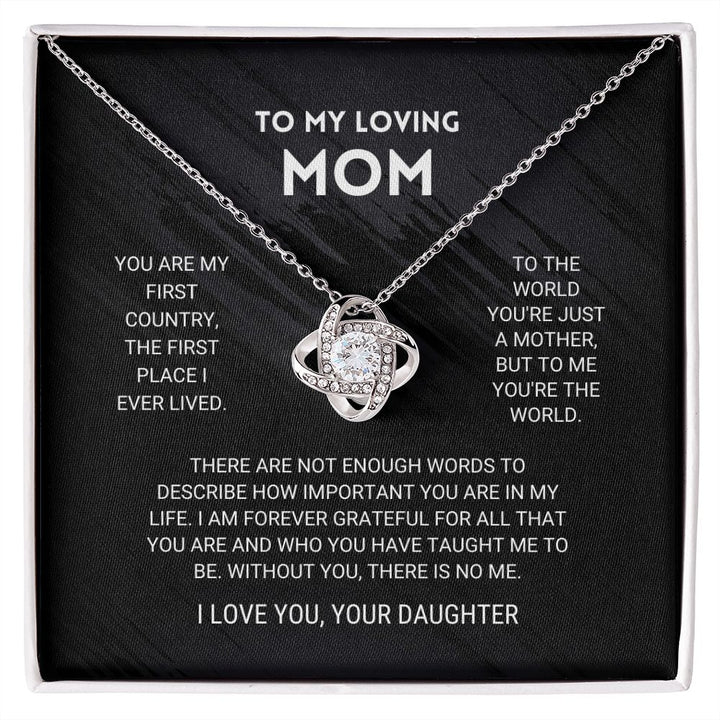 Mom - You're The World - Love Knot Necklace