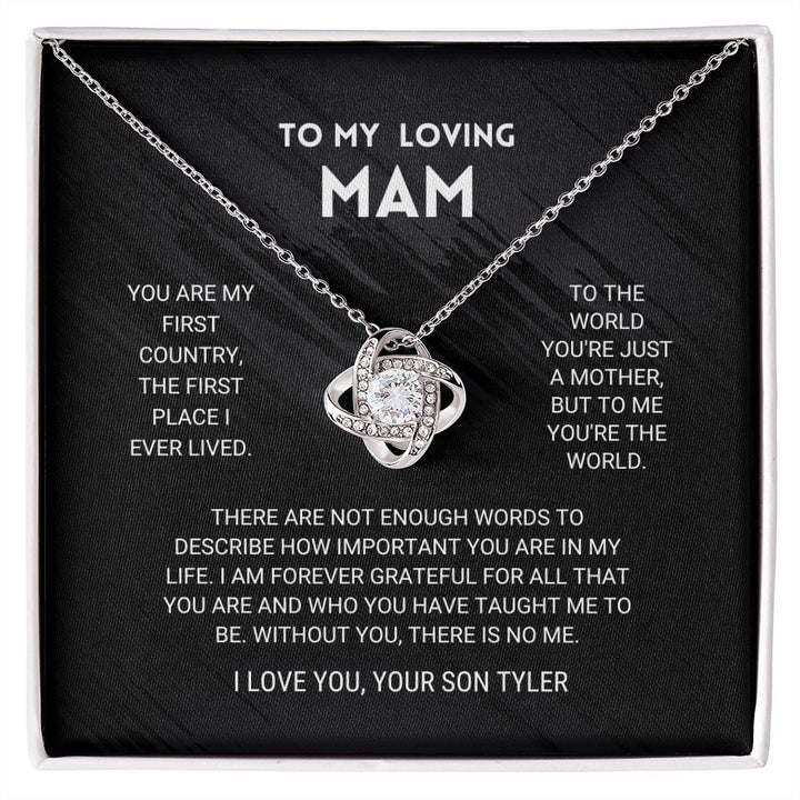 Mom - You're The World - Love Knot Necklace From Son customized