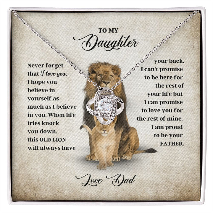 To My Daughter - Never Forget - Love Knot Necklace