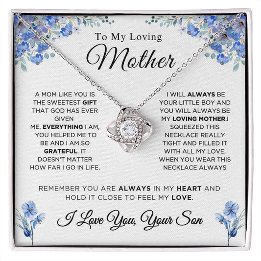 To My Loving Mother - The Sweetest Gift - Love Knot Necklace