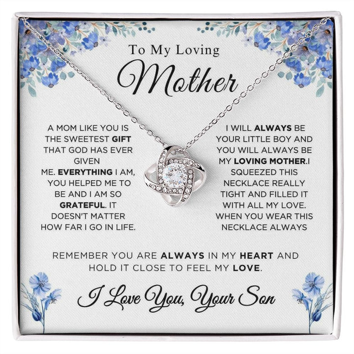 To My Loving Mother - The Sweetest Gift - Love Knot Necklace