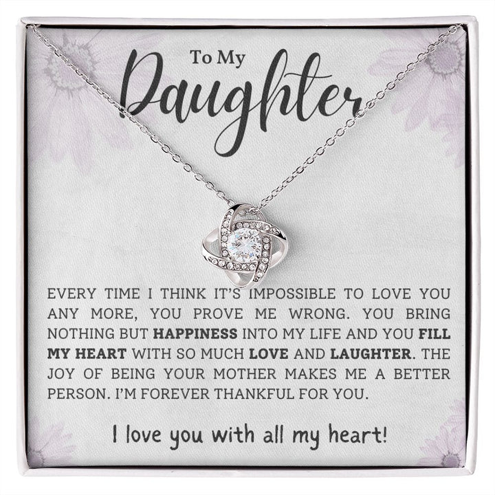 Daughter - Forever Thankful - Love Knot Necklace