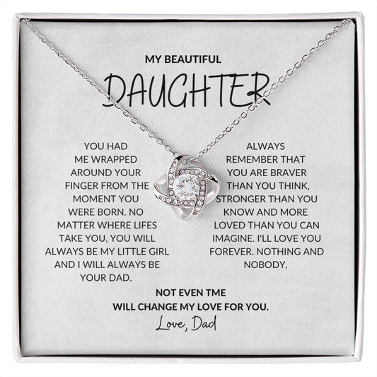Daughter - My Love For You - Love Knot Necklace