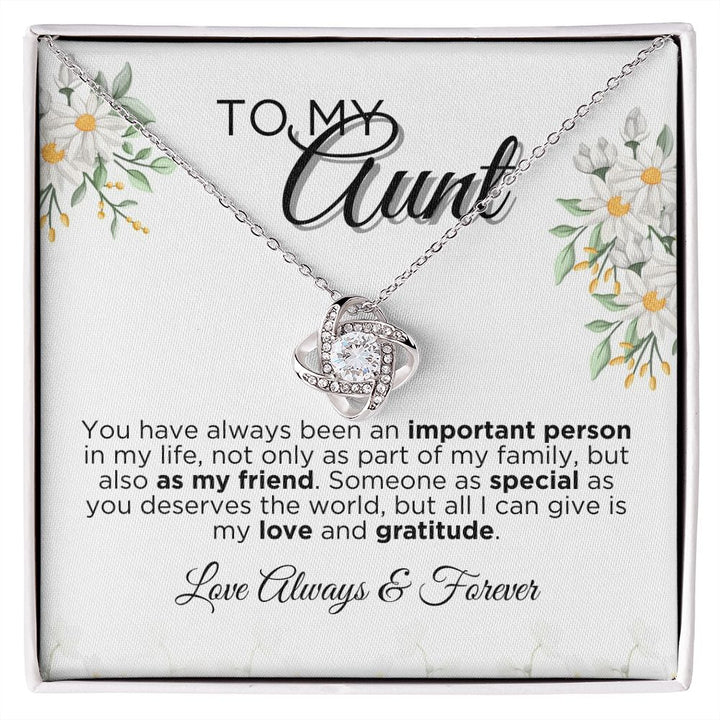 To My Aunt - My Love And Gratitude - Love Knot Necklace