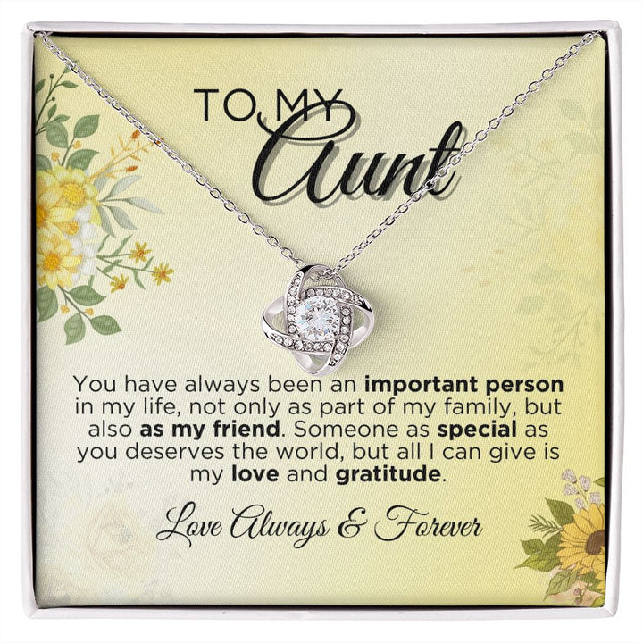To My Aunt - My Love And Gratitude - Love Knot Necklace