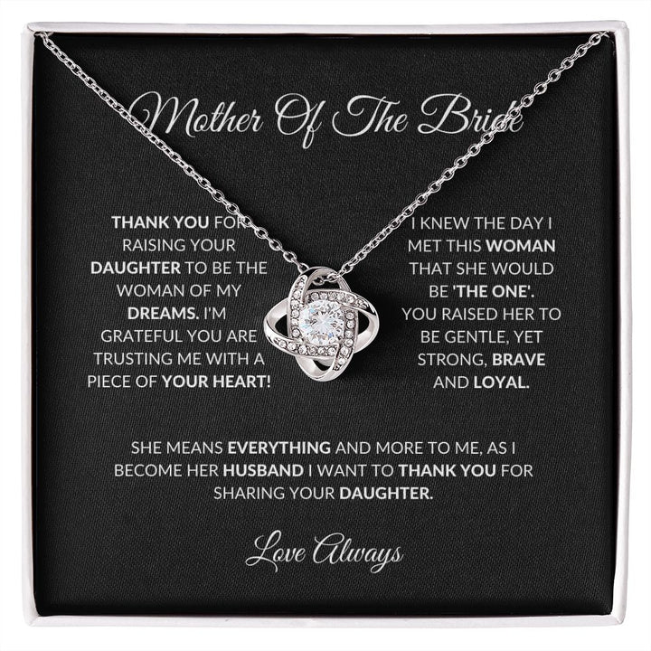 Mother Of The Bride - Thank You - Love Knot Necklace