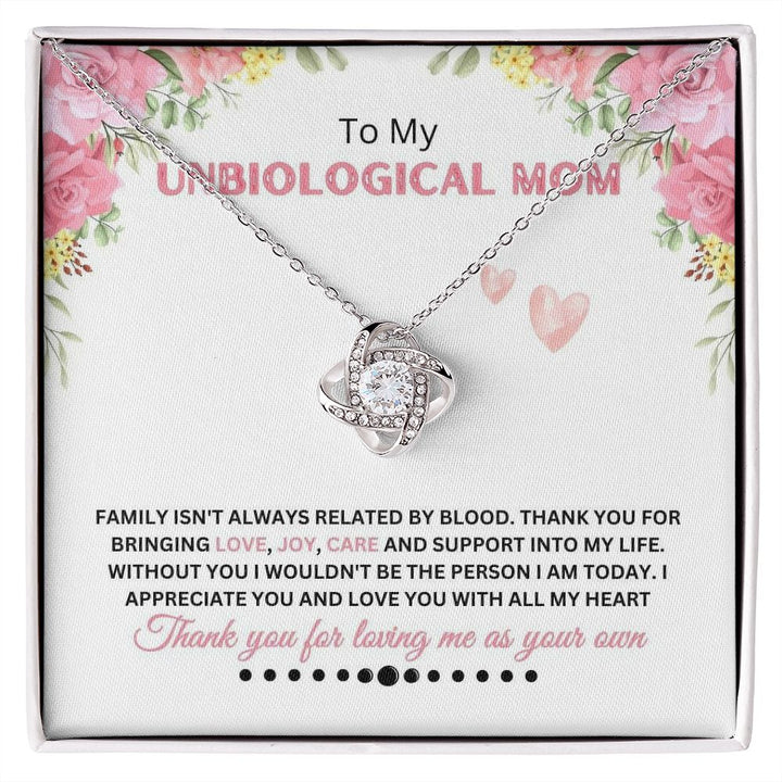 Unbiological Mom - Thank You - Love Knot Necklace