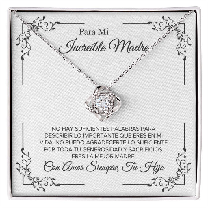 Para Mi Increible Madre - Love Knot Necklace