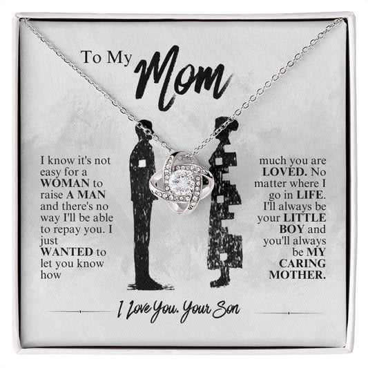 Mom - My Caring Mother - Love Knot Necklace
