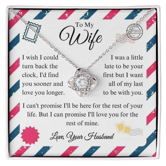 To My Wife - My Last - Love Knot Necklace