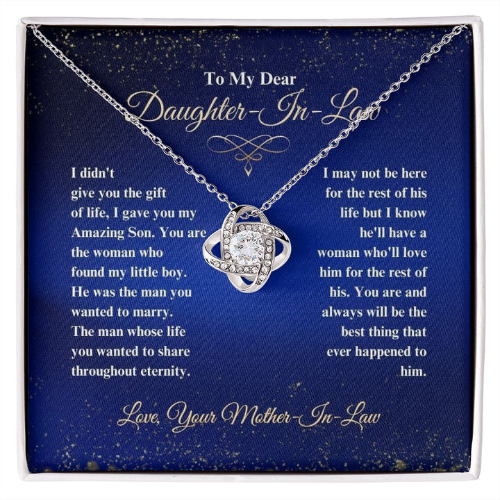 To My Dear Daughter-In-Law - The Best Thing - Love Knot Necklace