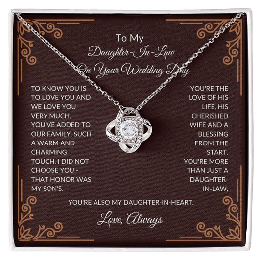 Daughter-In-Law - On Your Wedding Day - Love Knot Necklace