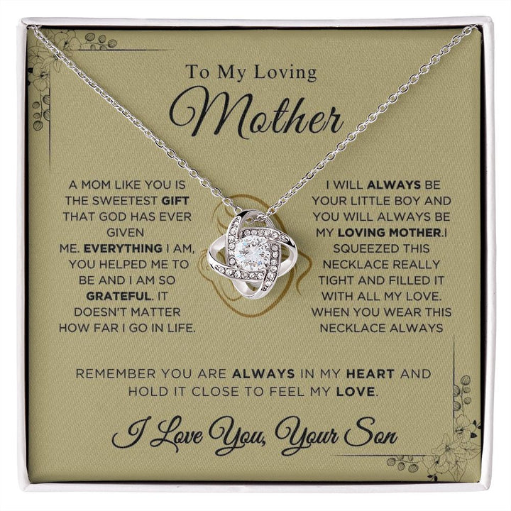 To My Loving Mother - The Sweetest Gift - Love Knot Necklace