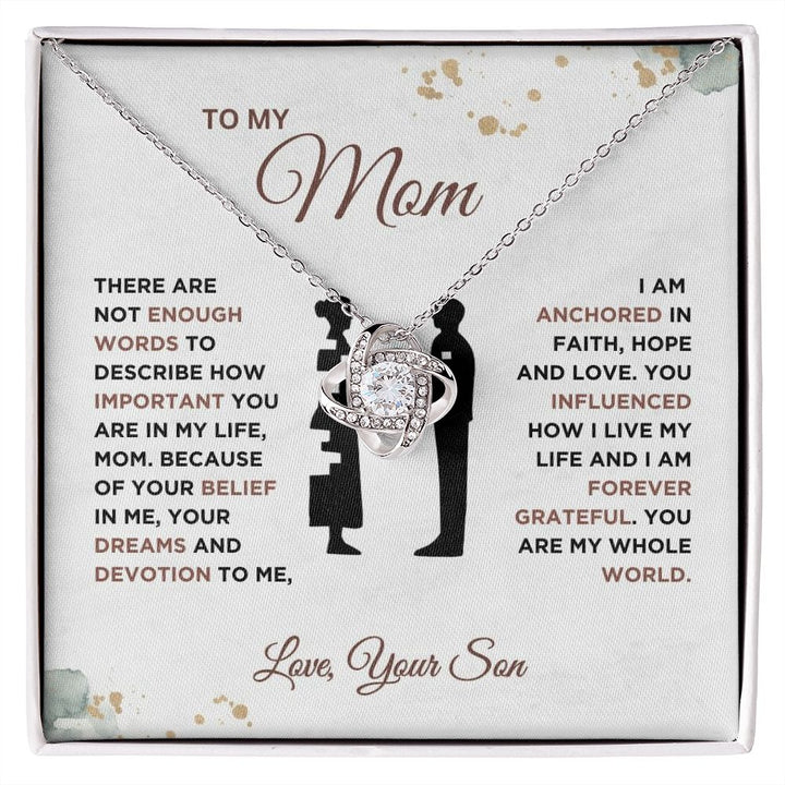 To My Mom - Forever Grateful - Love Knot Necklace