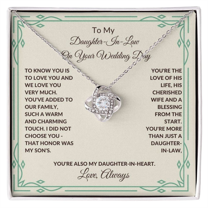 Daughter-In-Law - On Your Wedding Day - Love Knot Necklace